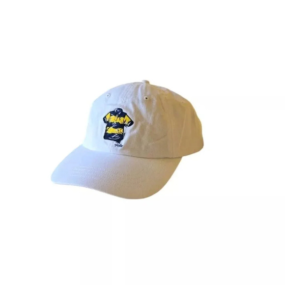 Polo Ralph Lauren Embroidered Cotton Rugby Shirt Twill Sport Cap O/S White NWT - Picture 1 of 9